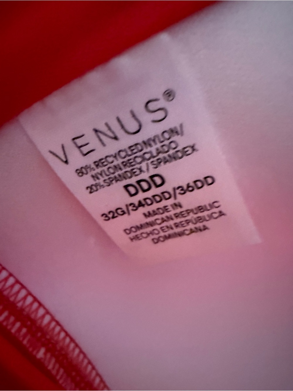 VENUS Red Bikini Top with Halter Neck - Picture 3 of 3